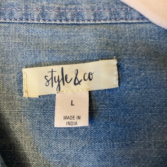 Style & Co. Classic Denim Blouse Size L - Picture 3 of 7